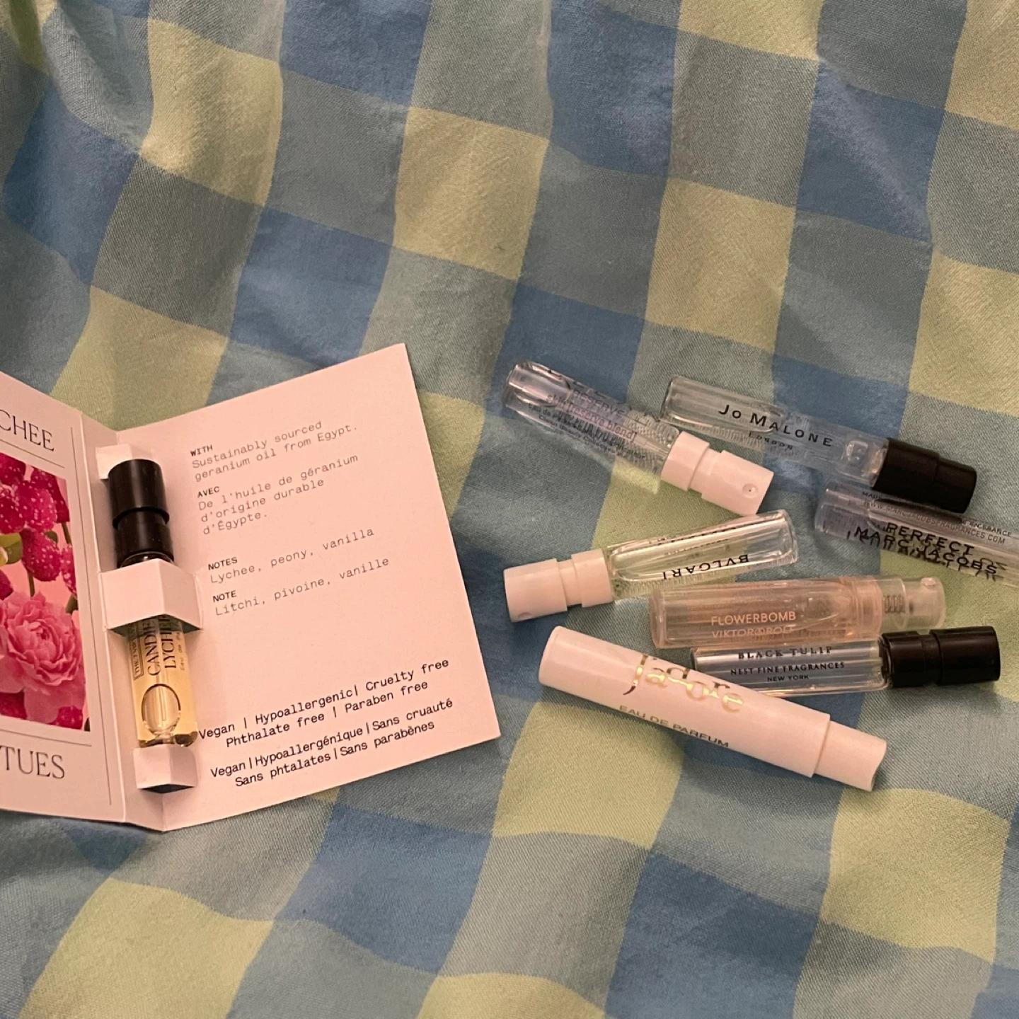 A set of perfume samples
