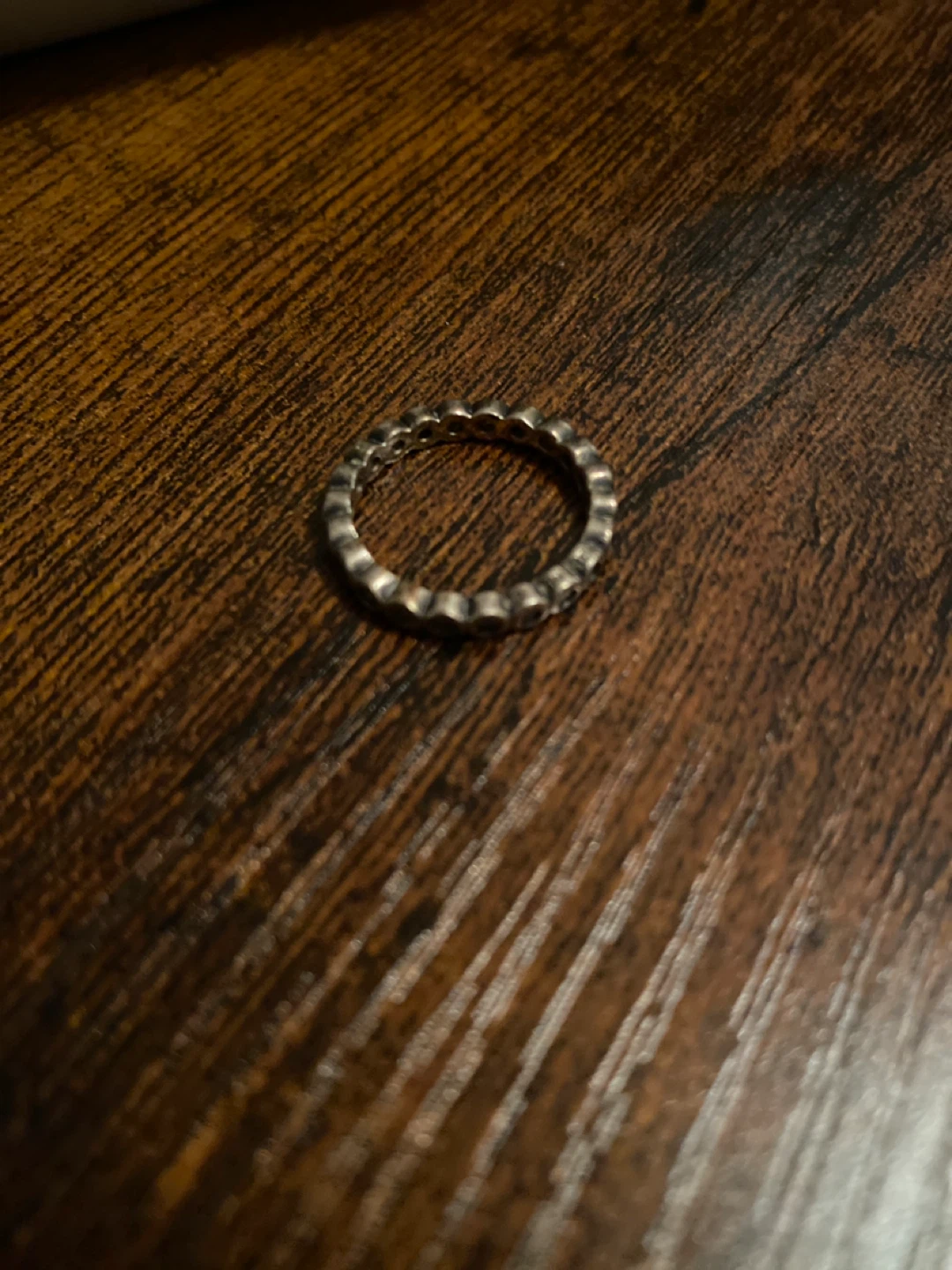 Silver band ring with cubic zirconia accents - photo 2