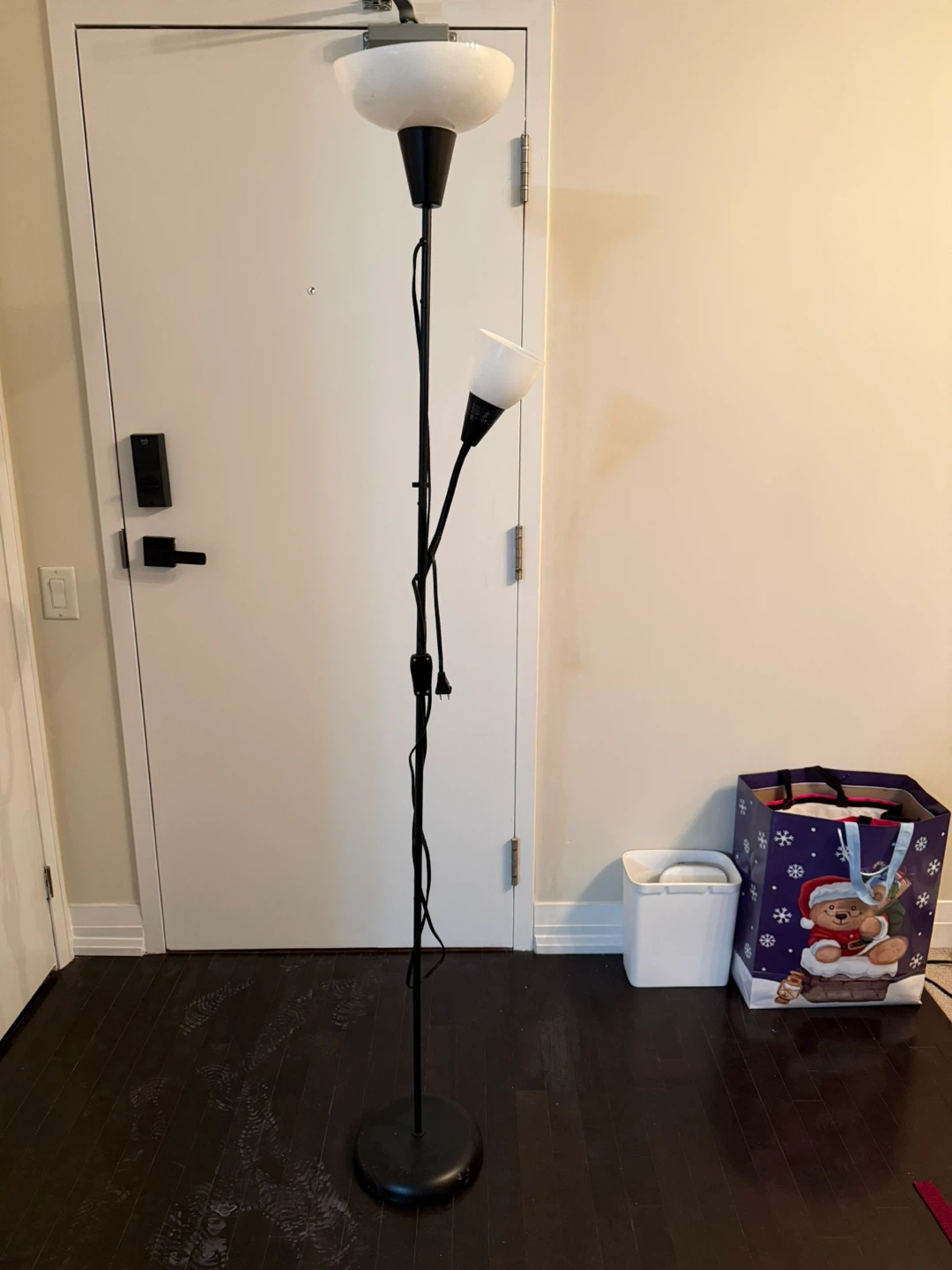 Black Floor Lamp with Dual Heads