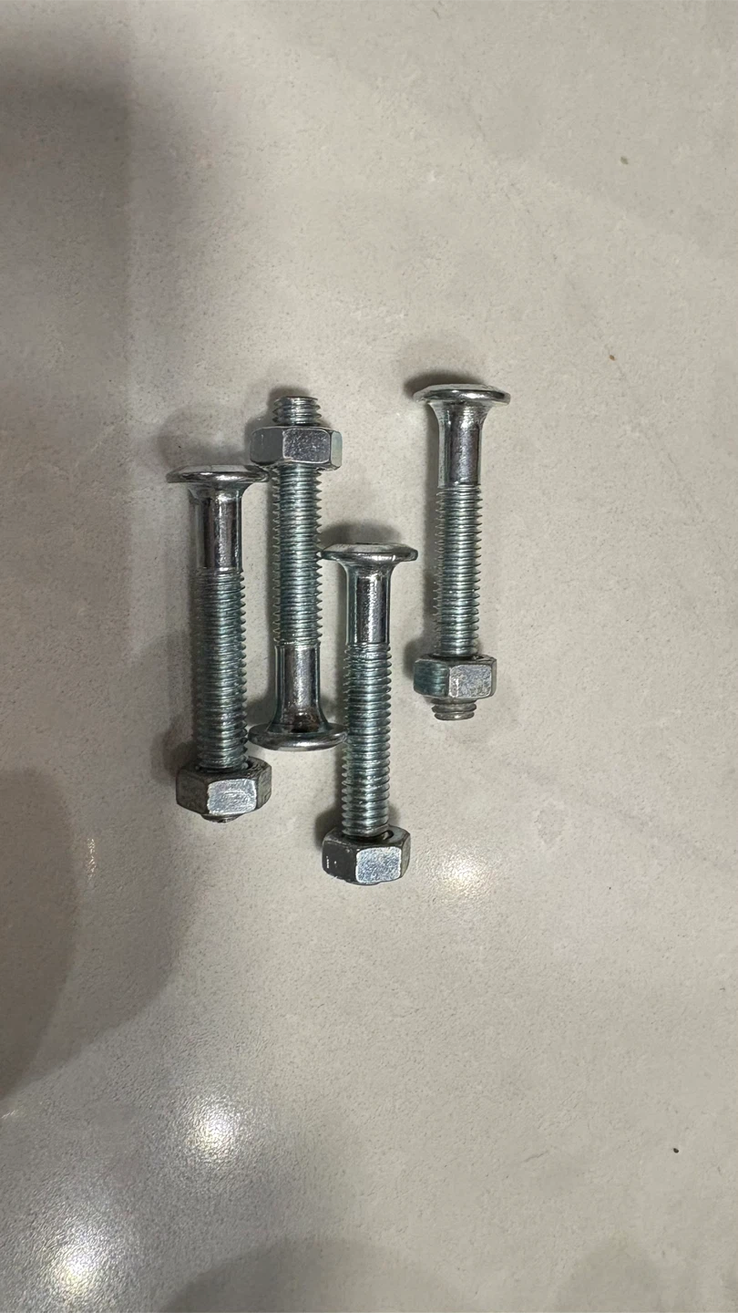 Set of 4 Metal Bolts with Nuts