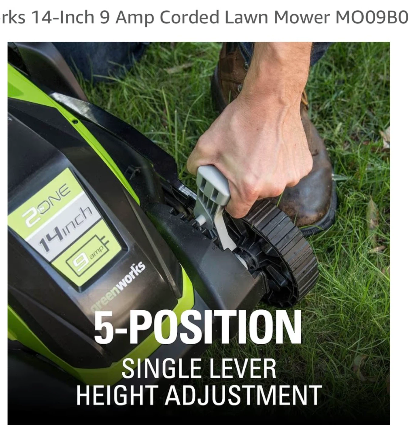 Greenworks 14-Inch 9 Amp Corded Lawn Mower - photo 5