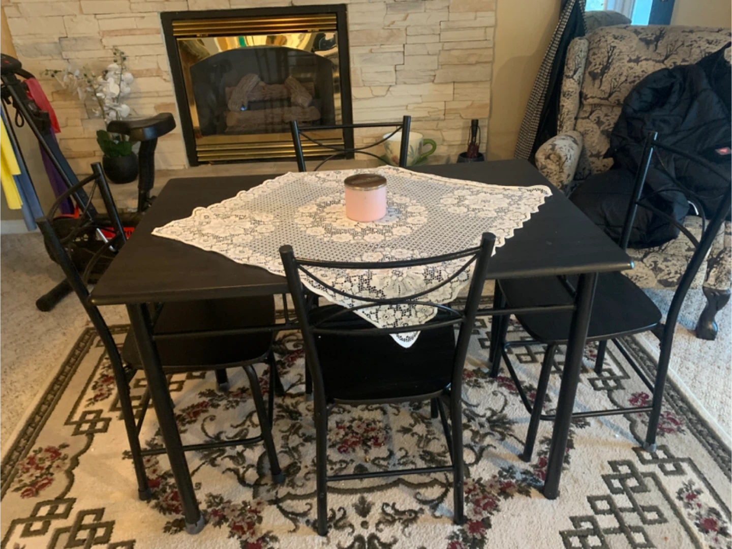 Black Dining Table and Chairs Set