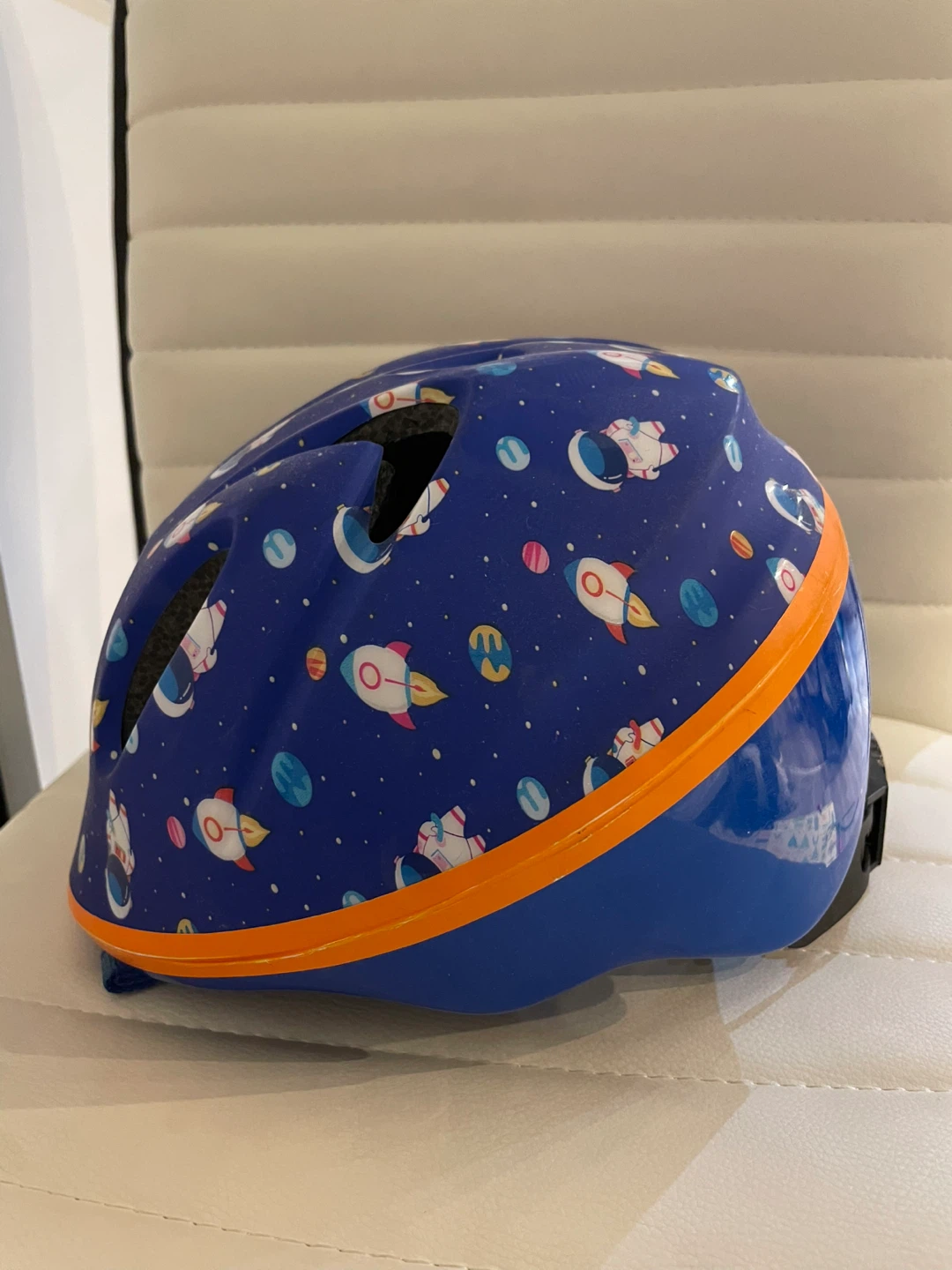 Kids Blue Rocket & Planet Bicycle Helmet - photo 2