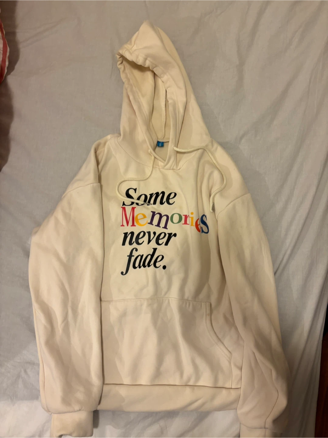Cream Hoodie with "Some Memories Never Fade" Graphic - photo 2