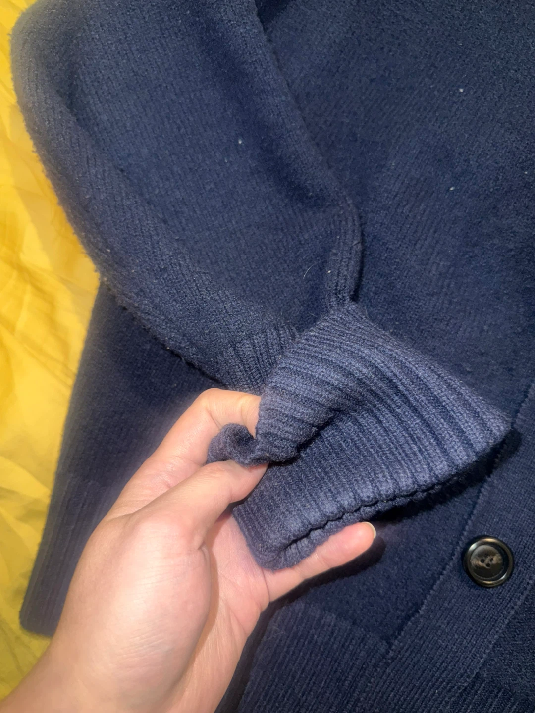 AMI Paris Navy Blue Wool Cardigan with Heart Logo - photo 4