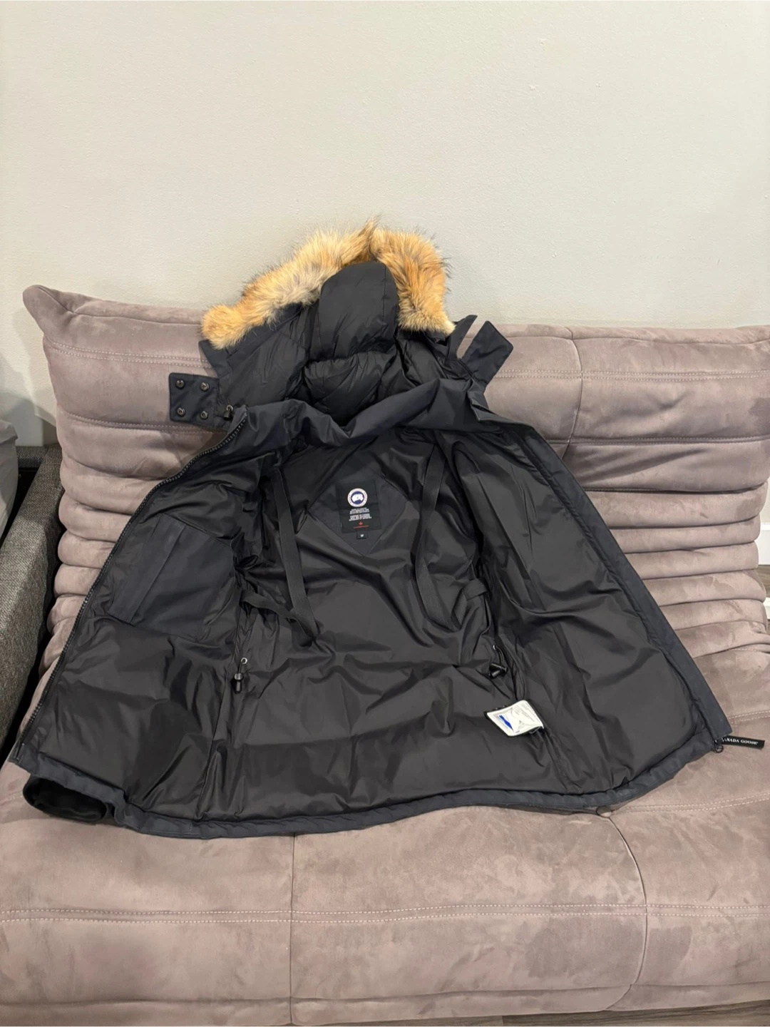 Canada Goose Black Puffer Jacket with Fur Hood