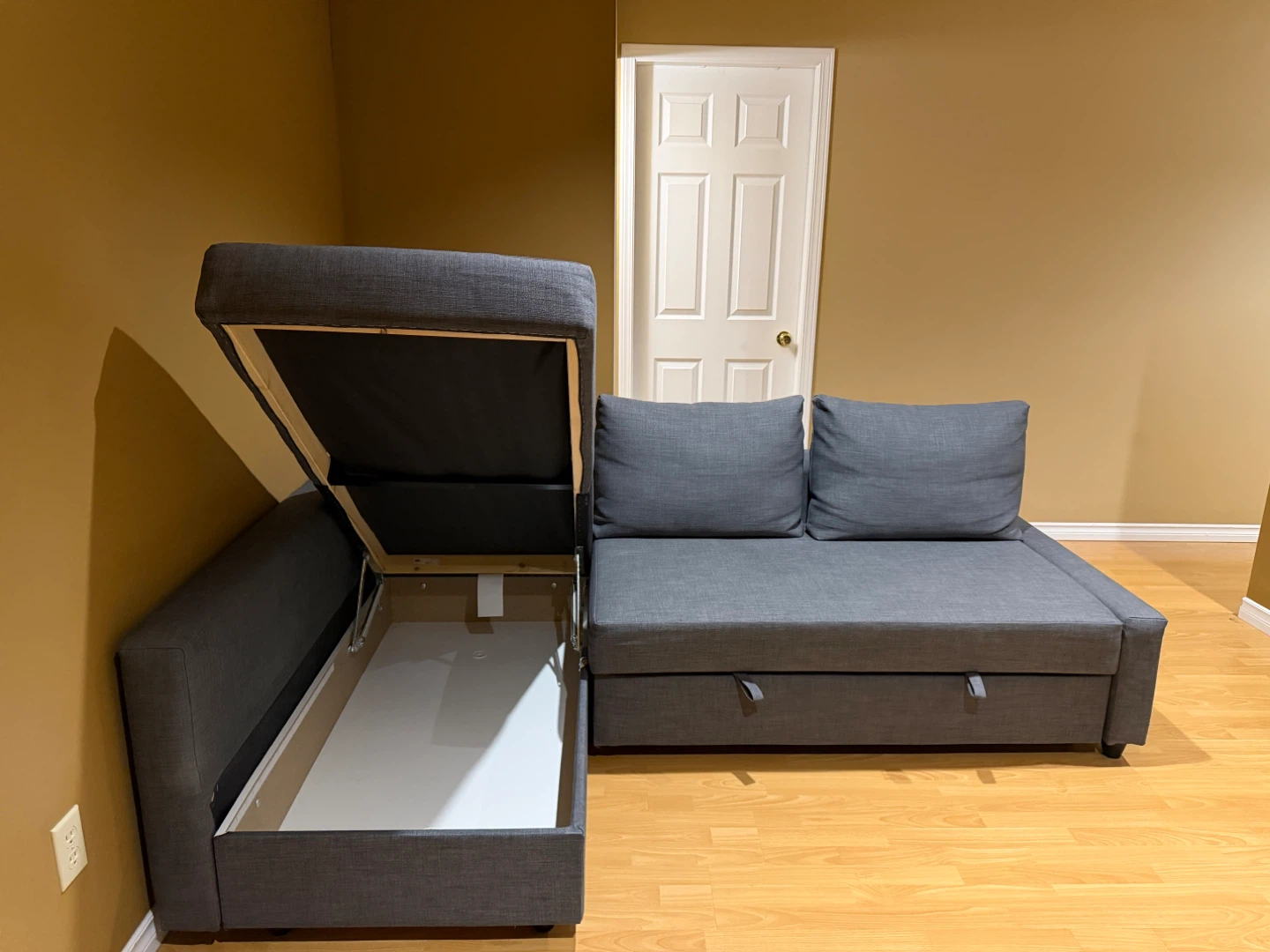IKEA Grey Sectional Sofa Bed with Storage - photo 2