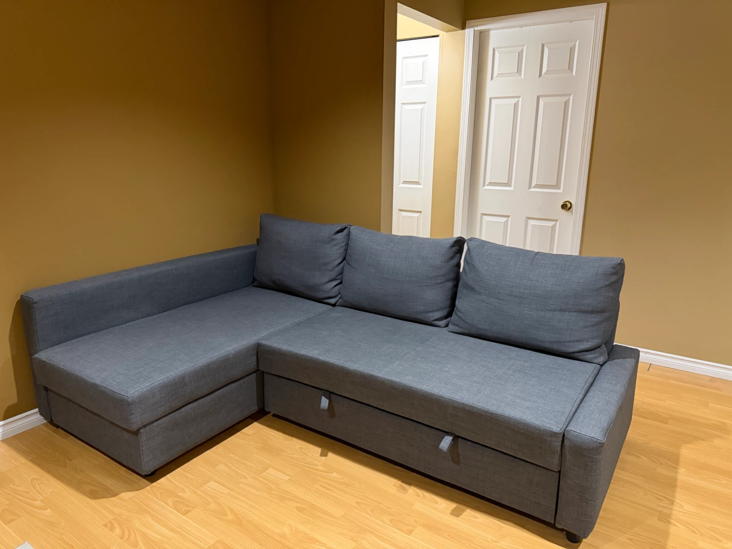 IKEA Grey Sectional Sofa Bed with Storage
