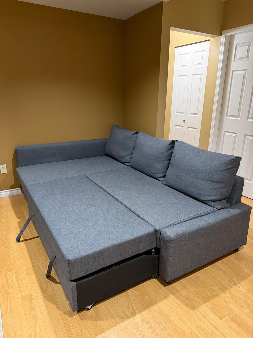 IKEA Grey Sectional Sofa Bed with Storage - photo 3