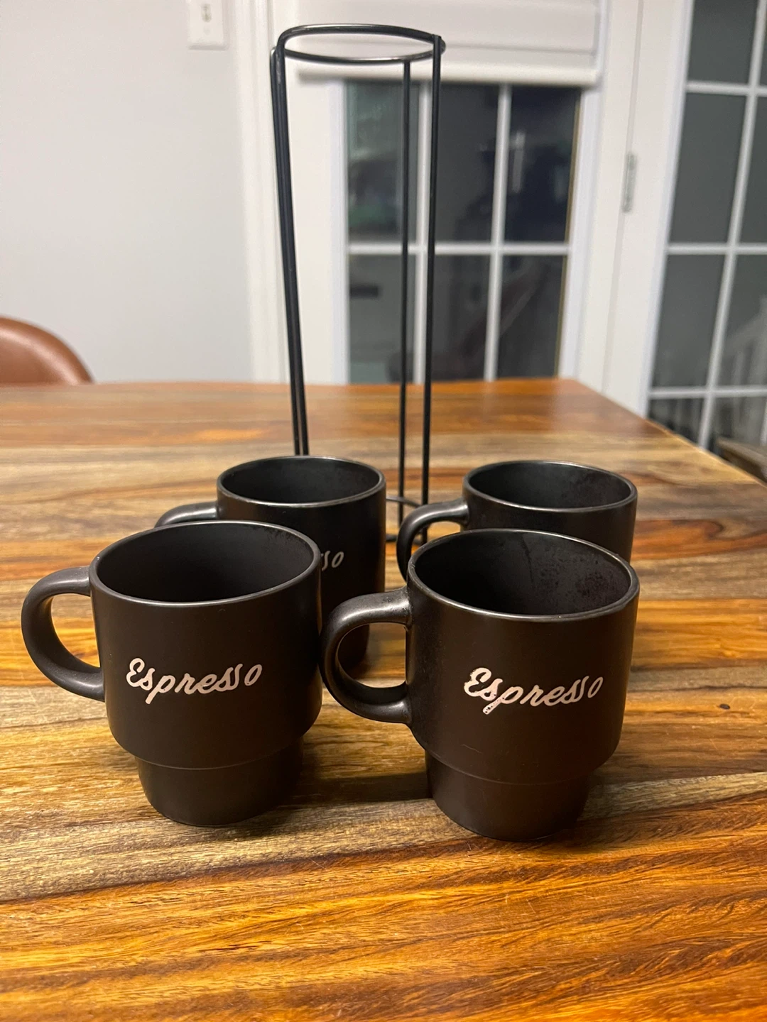 Set of 4 Black Espresso Cups with Stand - photo 3
