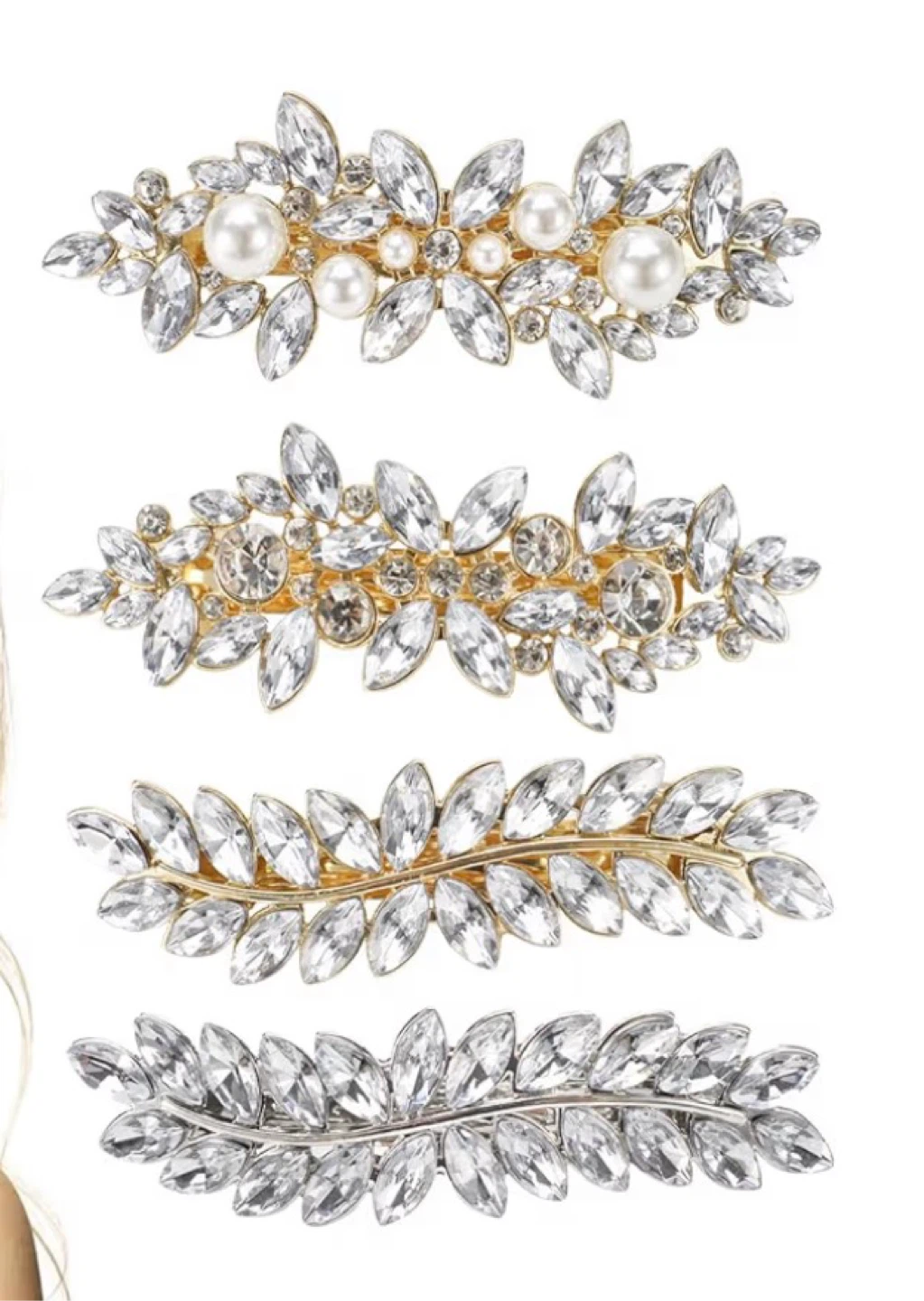 4 pcs Rhinestone Hair Clips