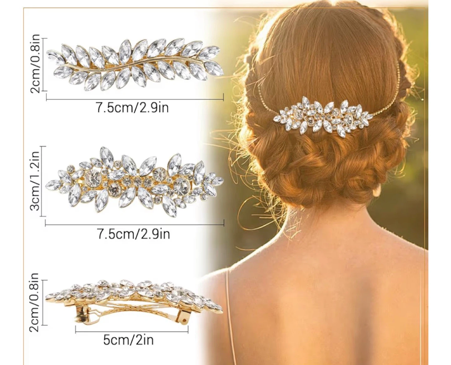 4 pcs Rhinestone Hair Clips - photo 2