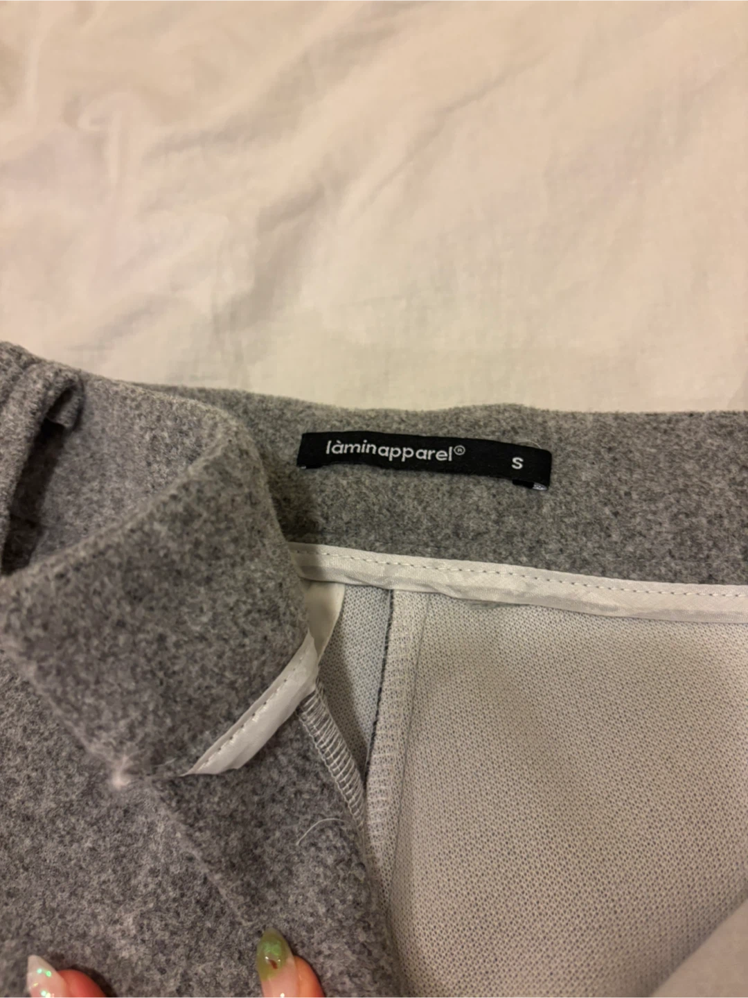 Laminapparel Grey Wide Leg Pants Size S - photo 3