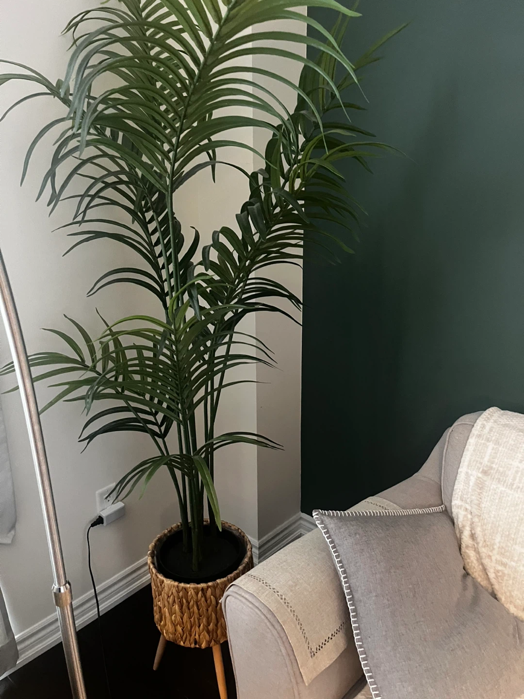 Artificial Areca Palm Plant in Woven Basket