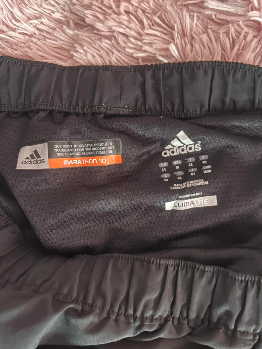 Adidas Marathon 10 Running Shorts Black White Size M - photo 4