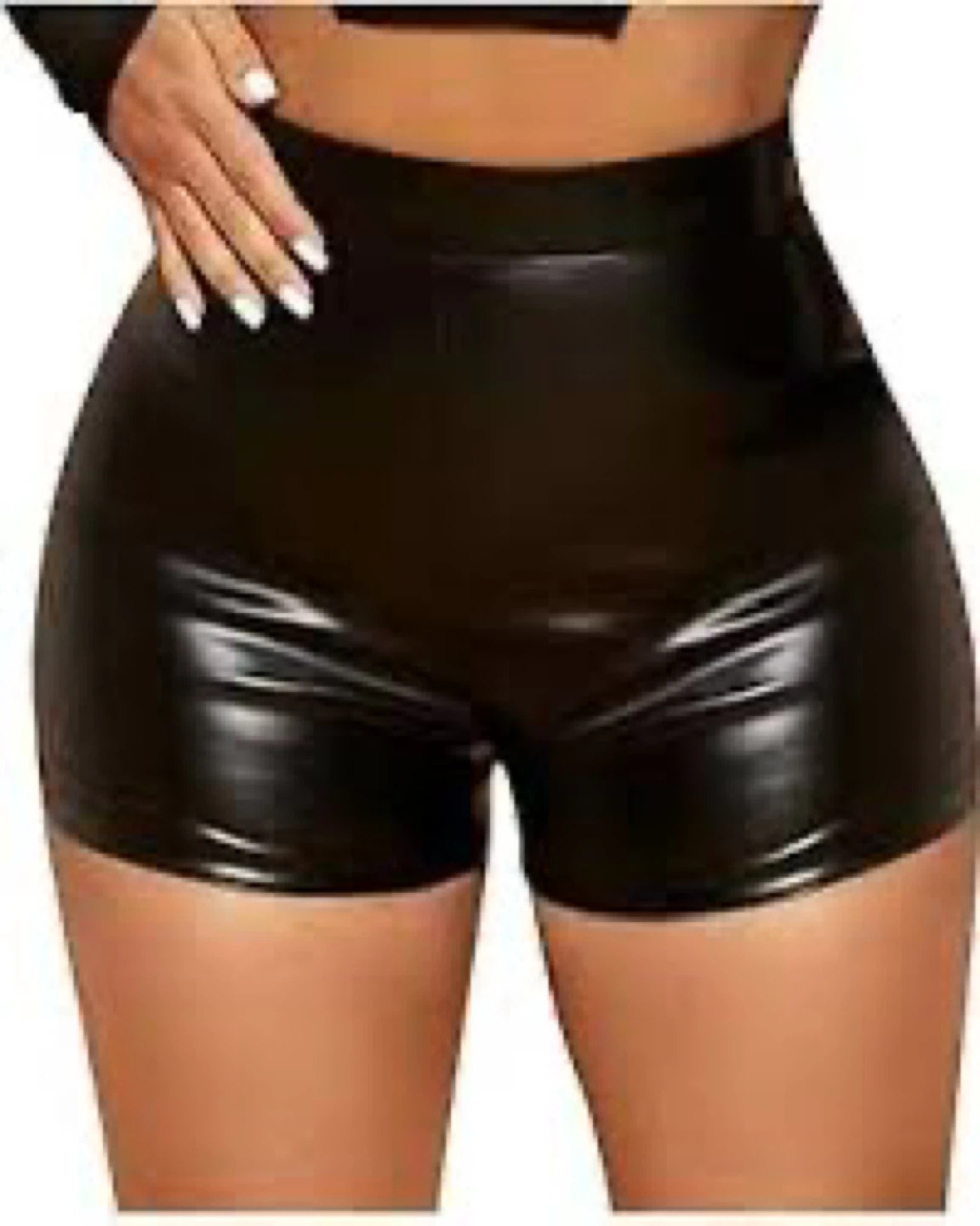 Black Faux Leather Shorts