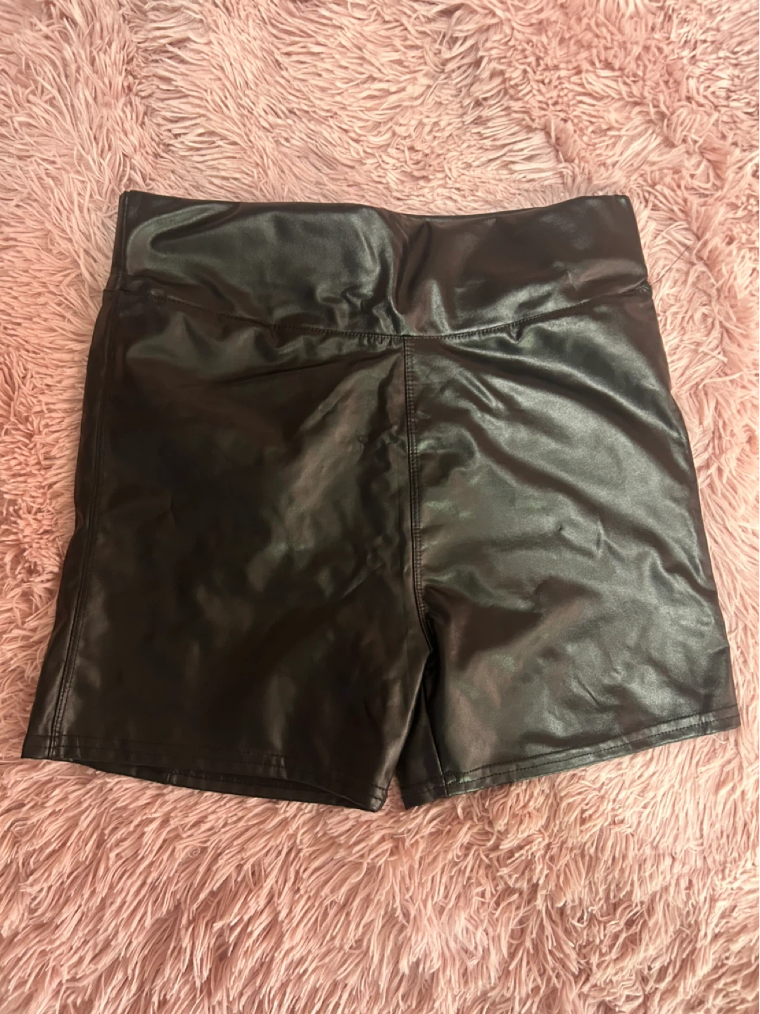 Black Faux Leather Shorts - photo 2