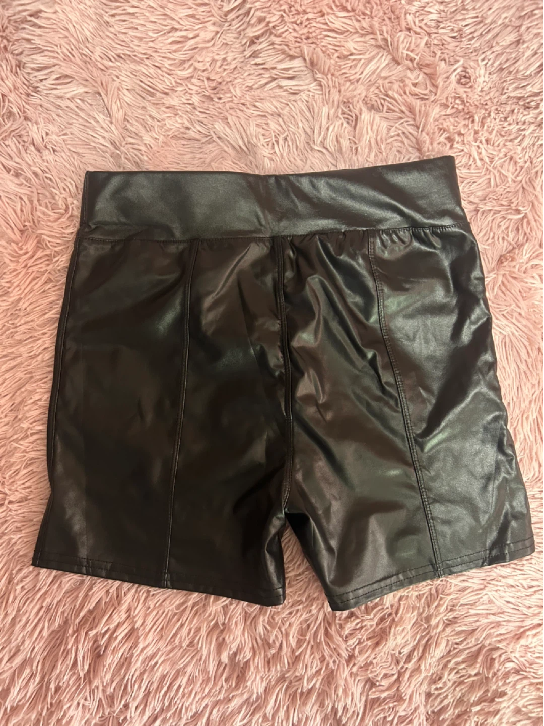 Black Faux Leather Shorts - photo 3