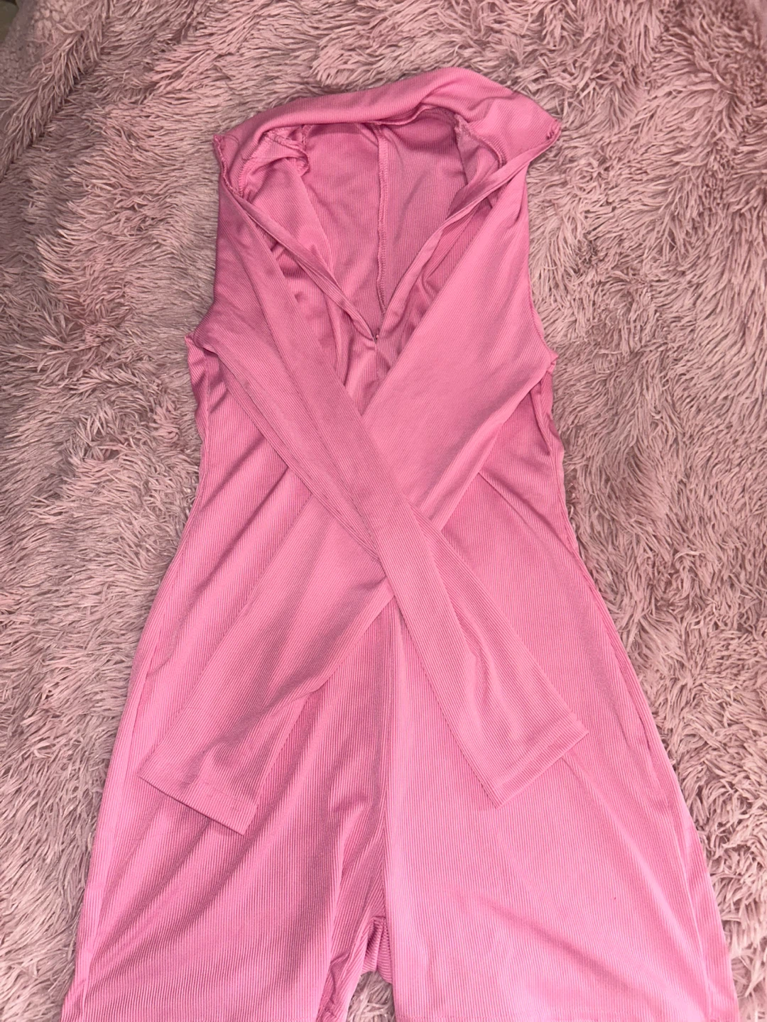 Pink Ribbed Long Sleeve Bodysuit - photo 3