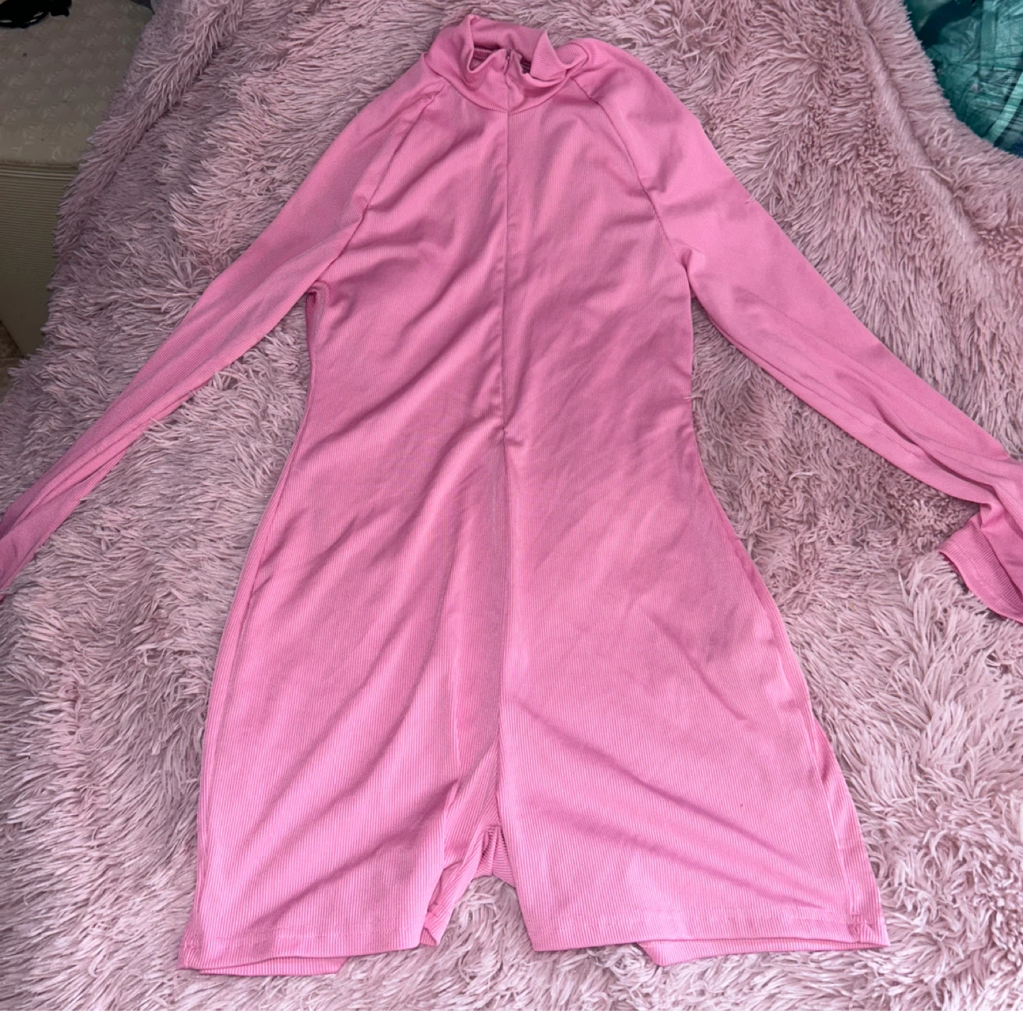 Pink Ribbed Long Sleeve Bodysuit - photo 2