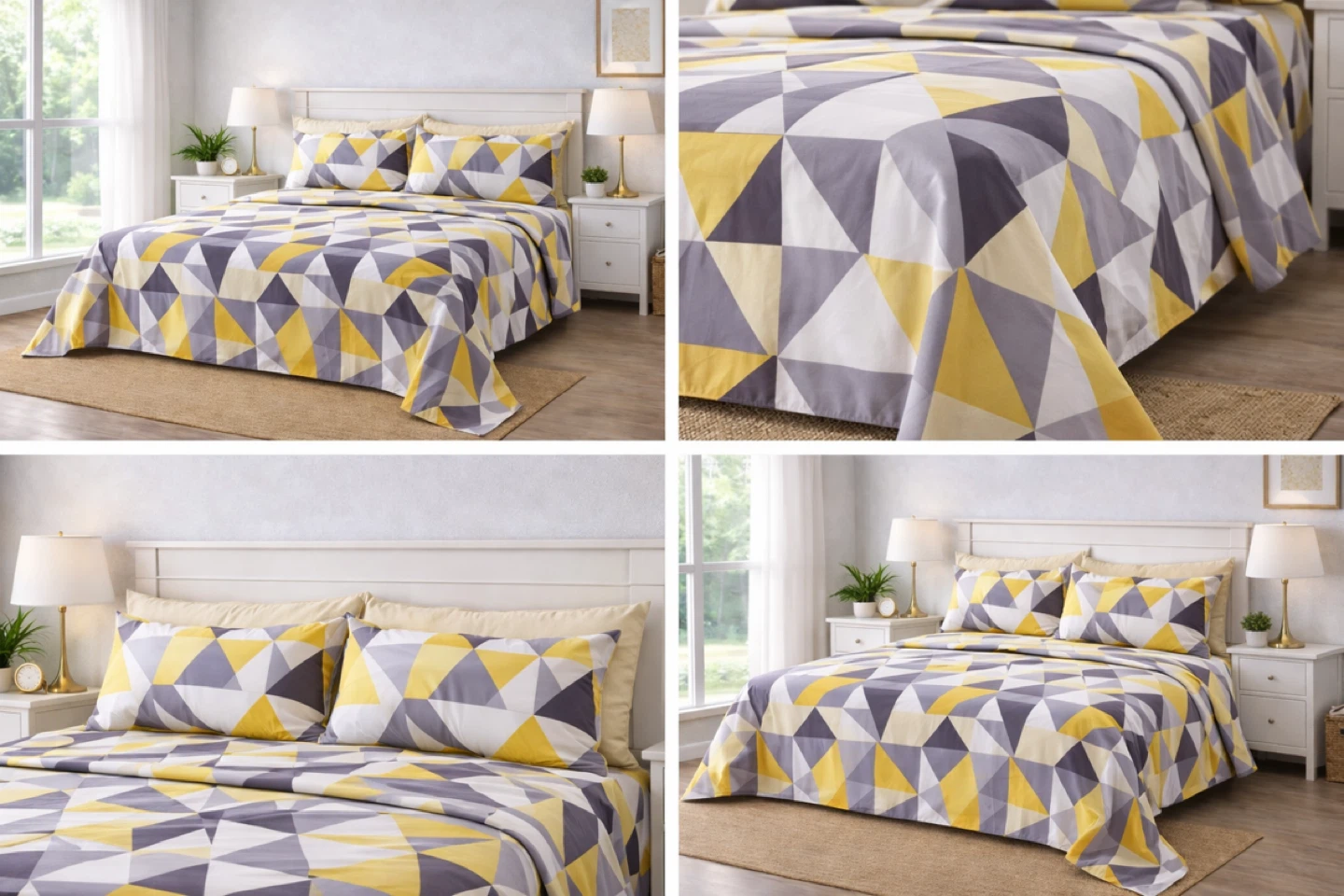 Brand New Queen 6 Piece Bedsheet Set - Geometric Pattern - photo 3