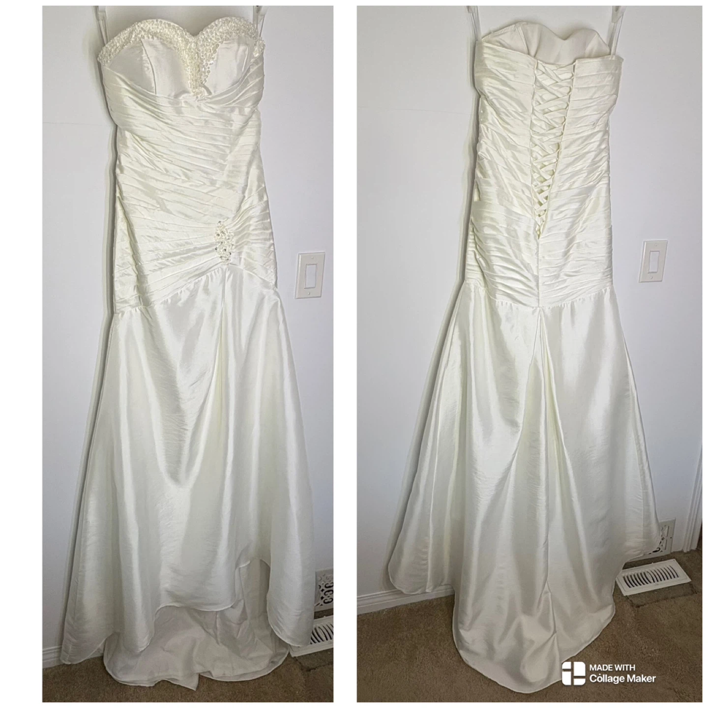 Light In The Box White Taffeta Mermaid Wedding Dress Size 6 - photo 4