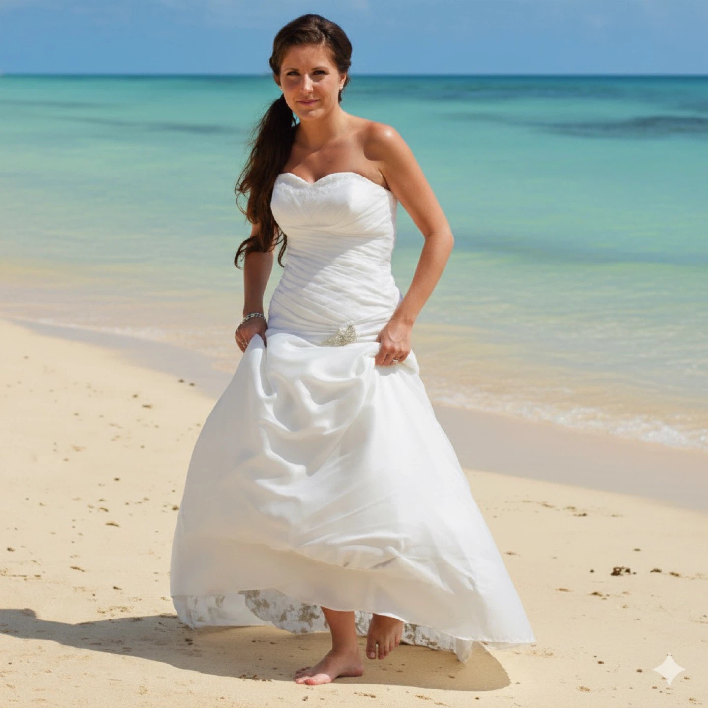 Light In The Box White Taffeta Mermaid Wedding Dress Size 6