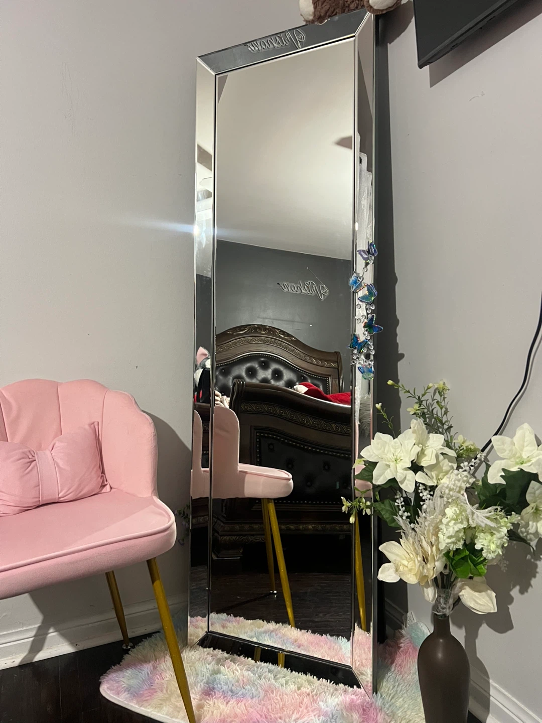 Full Length Bevelled Mirrored Floor Mirror