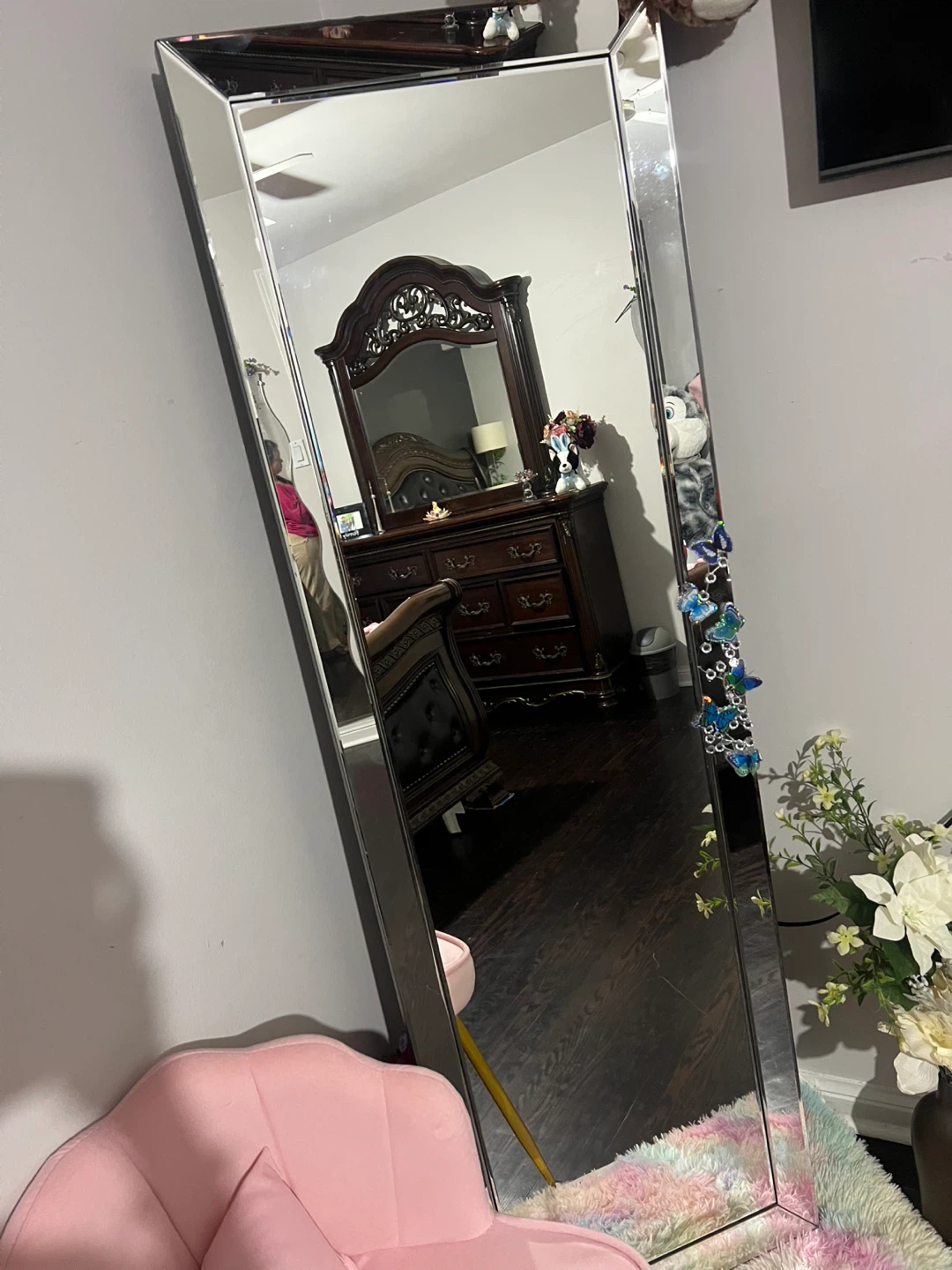 Full Length Bevelled Mirrored Floor Mirror - photo 2