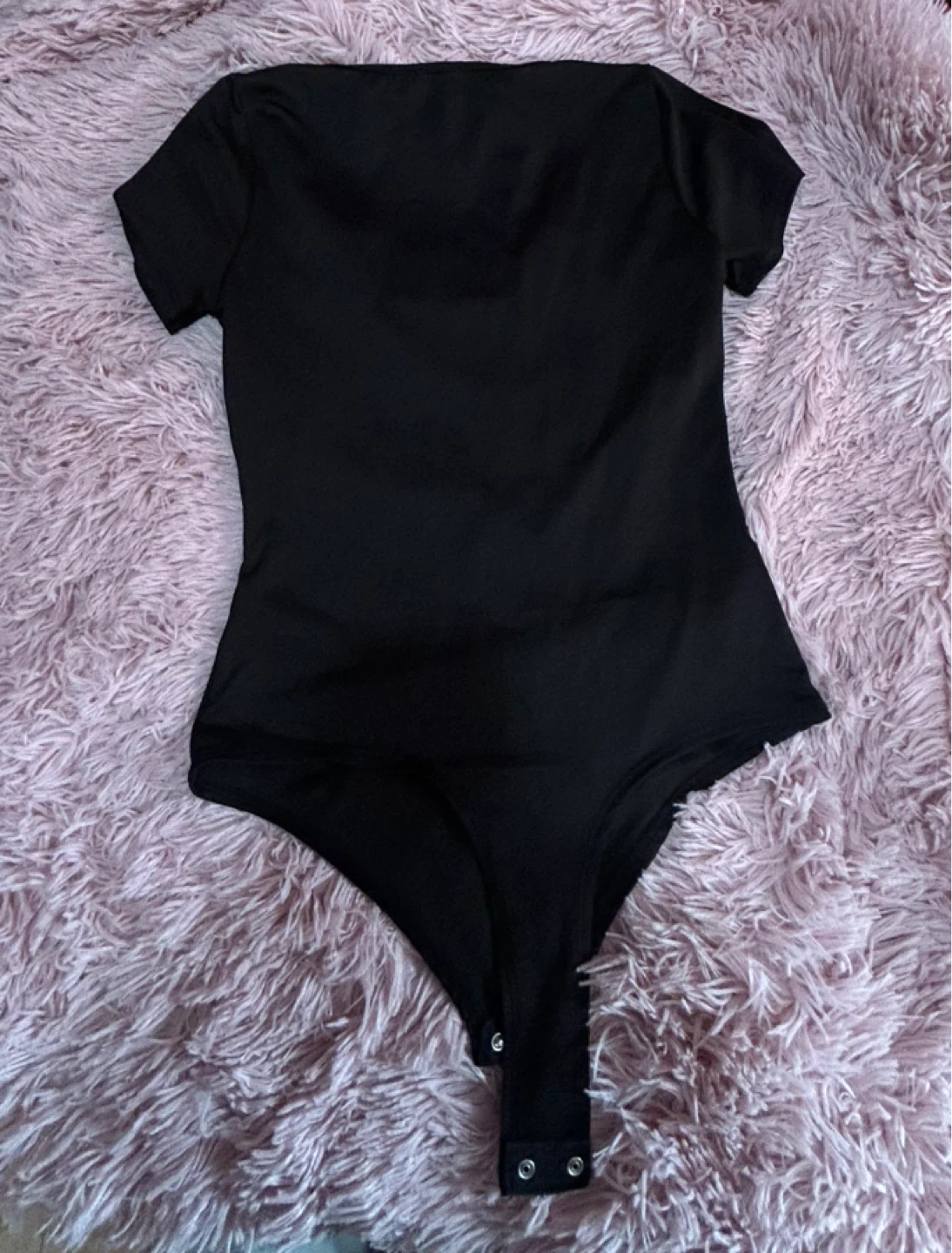 Black Square Neck Short Sleeve Bodysuit - photo 2