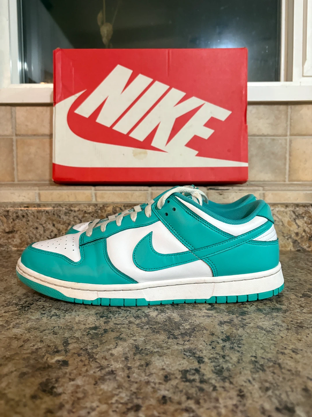 Nike Dunk Low Teal White Sneakers - photo 3