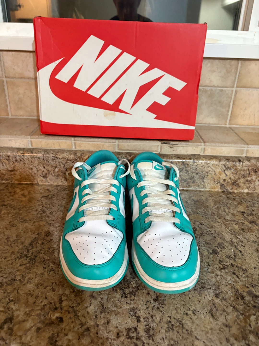 Nike Dunk Low Teal White Sneakers - photo 4