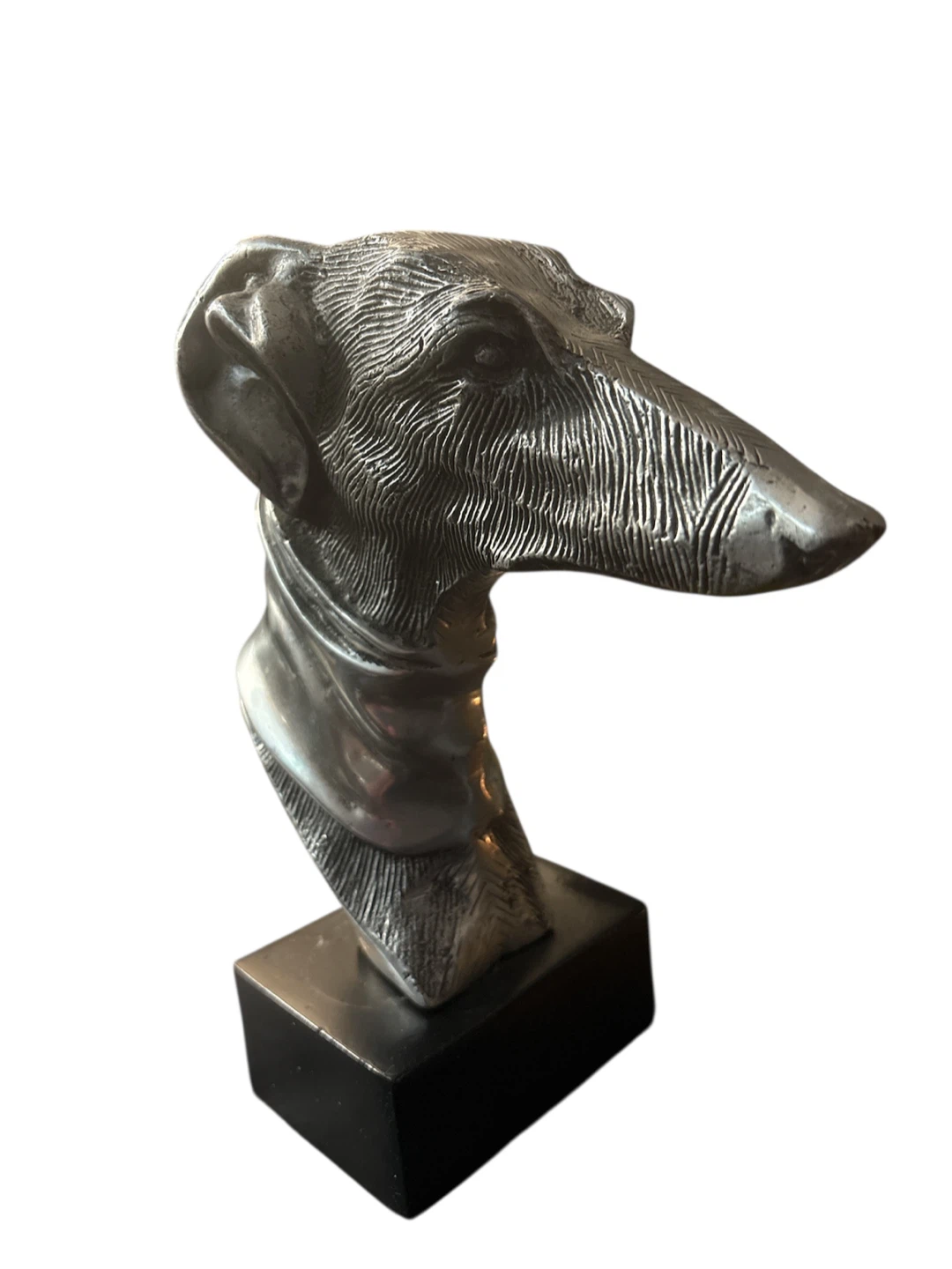 Metal Greyhound Dog Bust Sculpture - photo 2