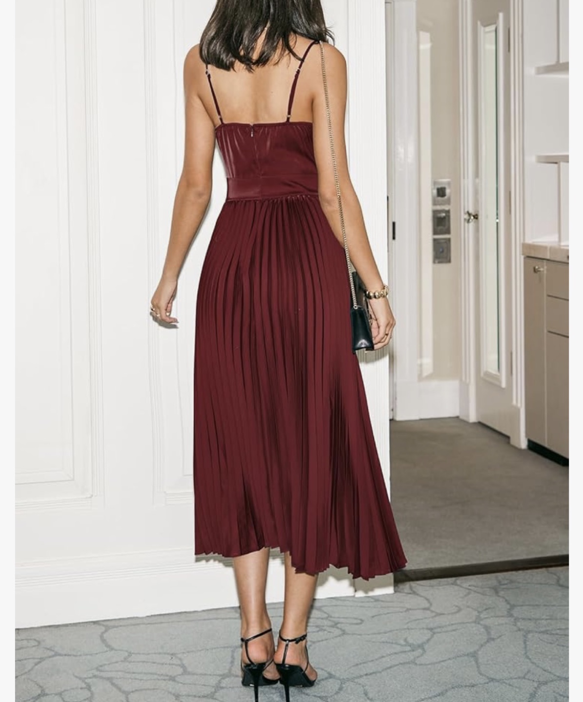 CUPSHE Maroon Satin Twist Midi Dress size small - photo 5