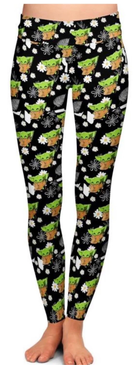 Baby Yoda Floral Print Leggings - photo 2
