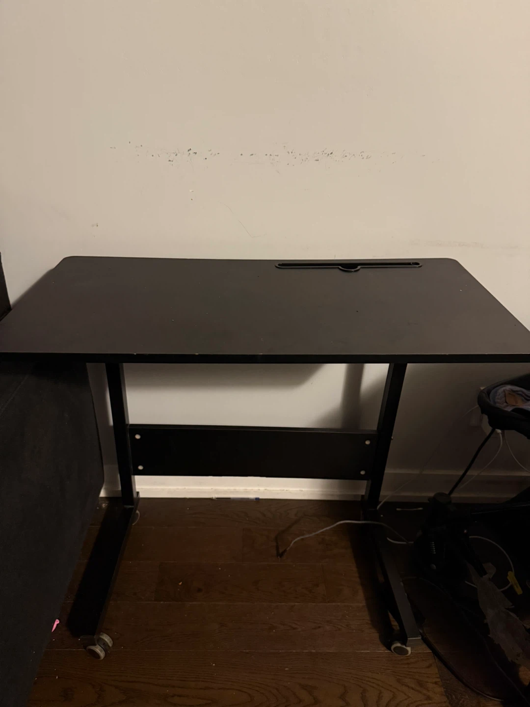 Black Standing Desk with Tablet Slot