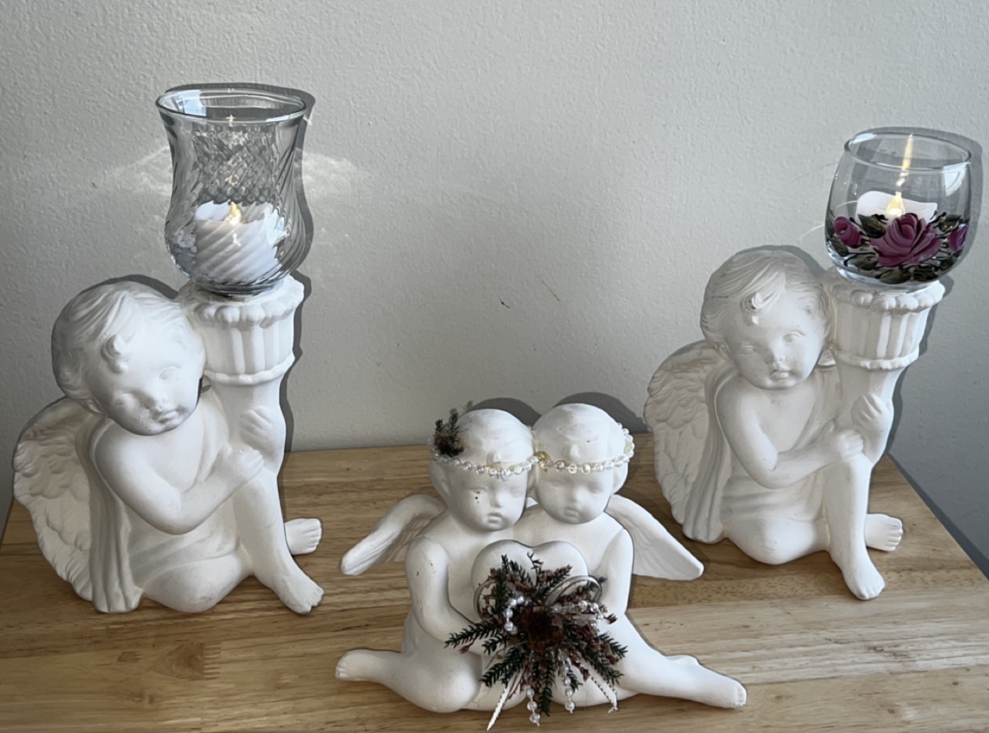 Set of 3 Angel Candle Holders