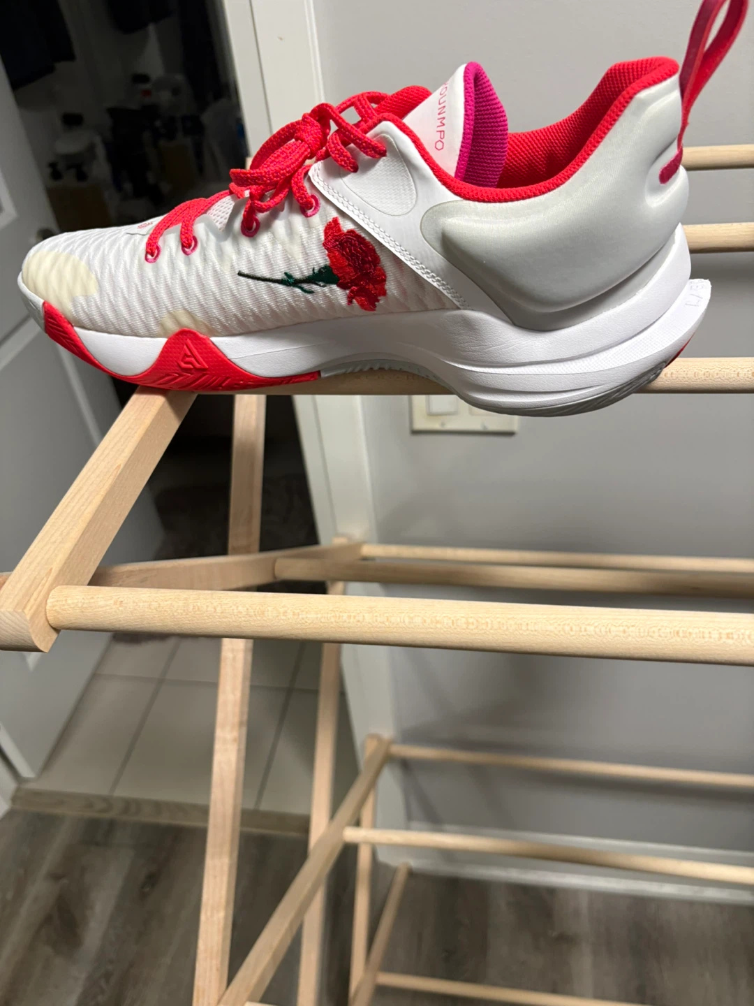 Nike Giannis Immortality 2 Basketball Shoes White Red - photo 3