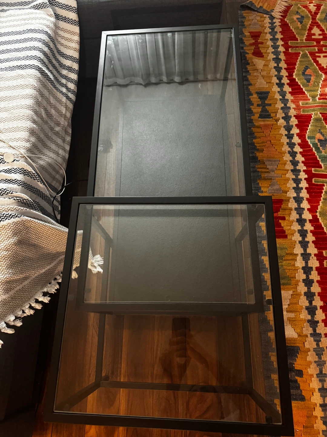 Ikea -Nesting Coffee Table with Glass Tops - photo 2
