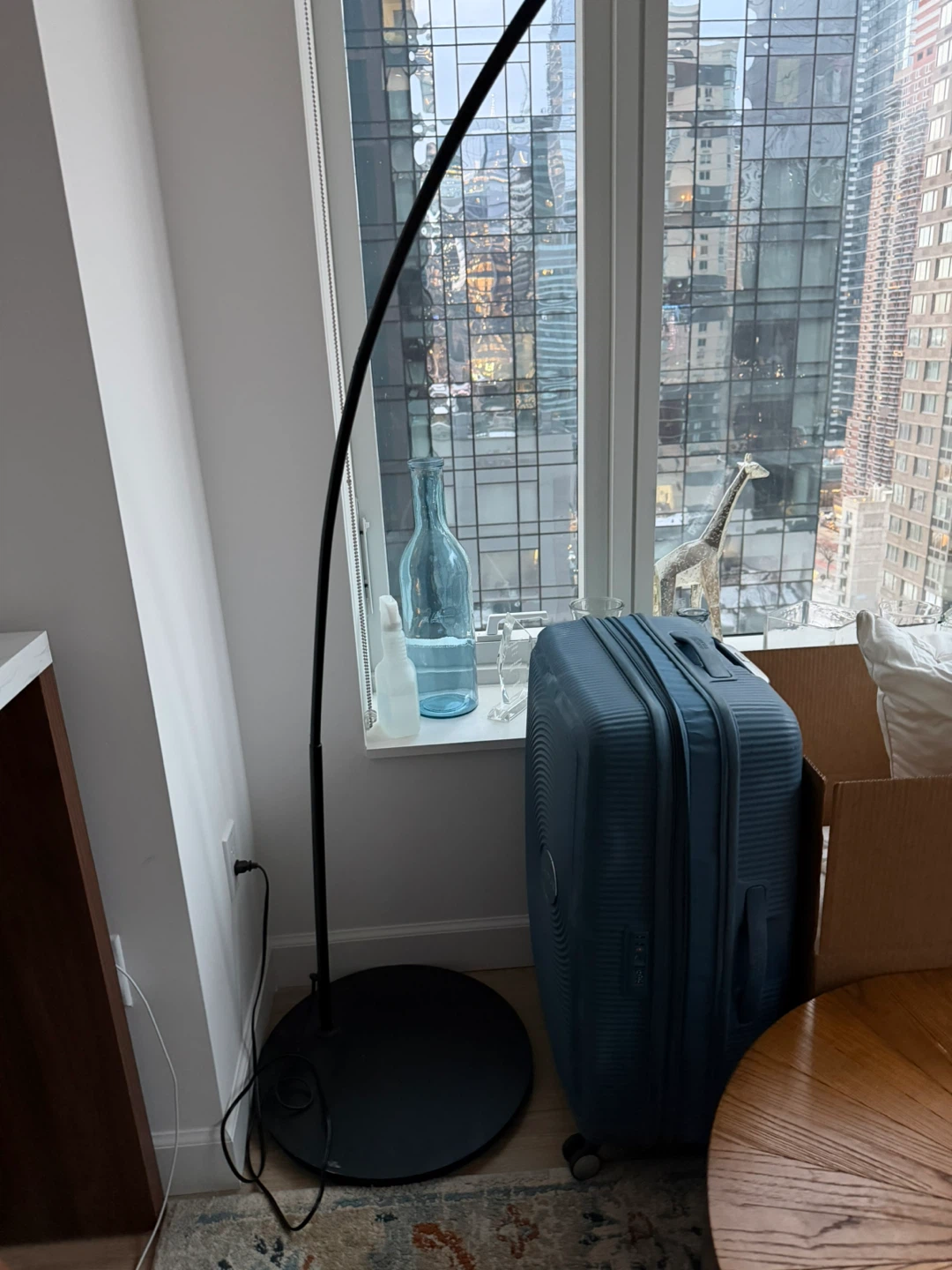 IKEA Black Arc Floor Lamp with Wire Cage Shade - photo 4