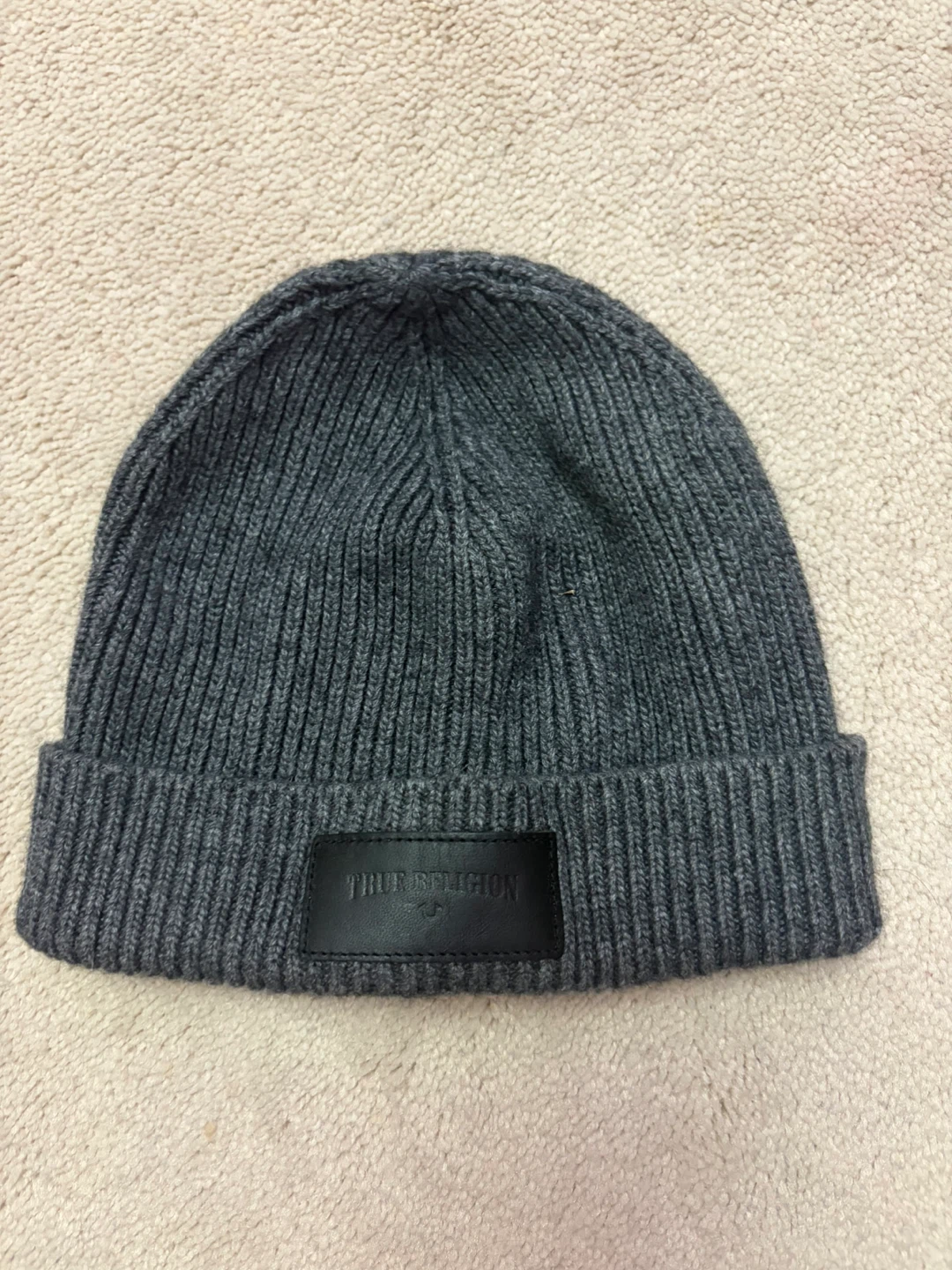 True Religion Men's Ribbed Knit Watchcap Hat