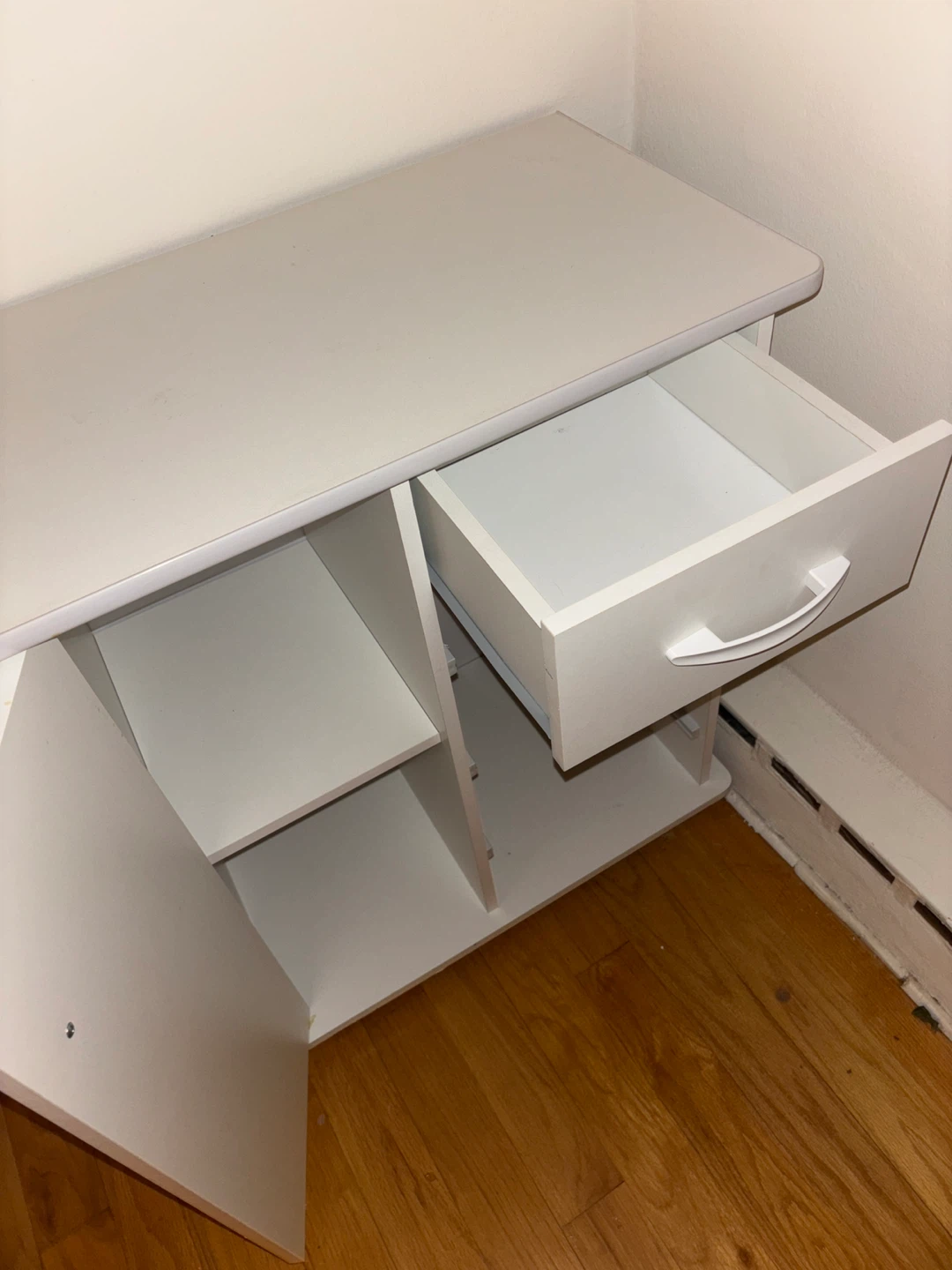 White Storage Cabinet with Drawer and Door - photo 2