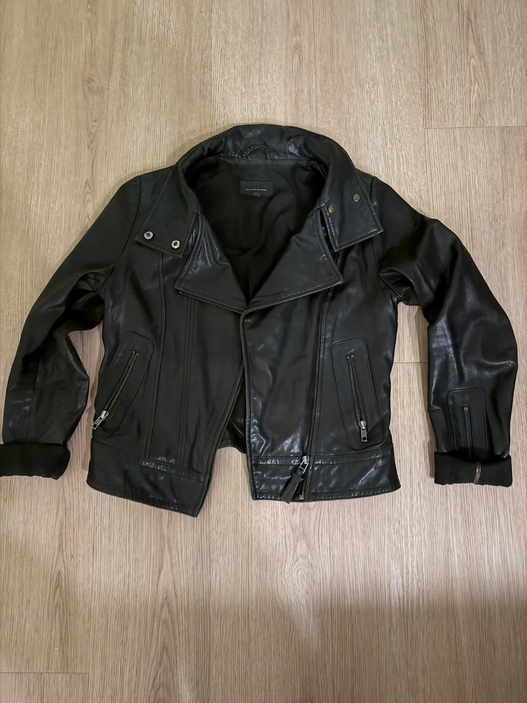Manage Black Genuine Lambskin Leather Biker Jacket