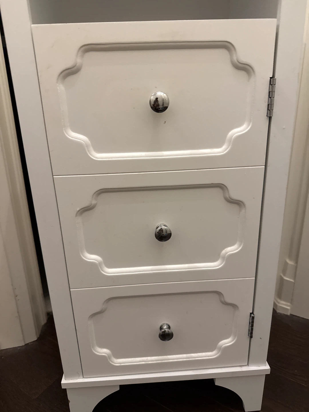 White Nightstand with Marble Top - photo 2