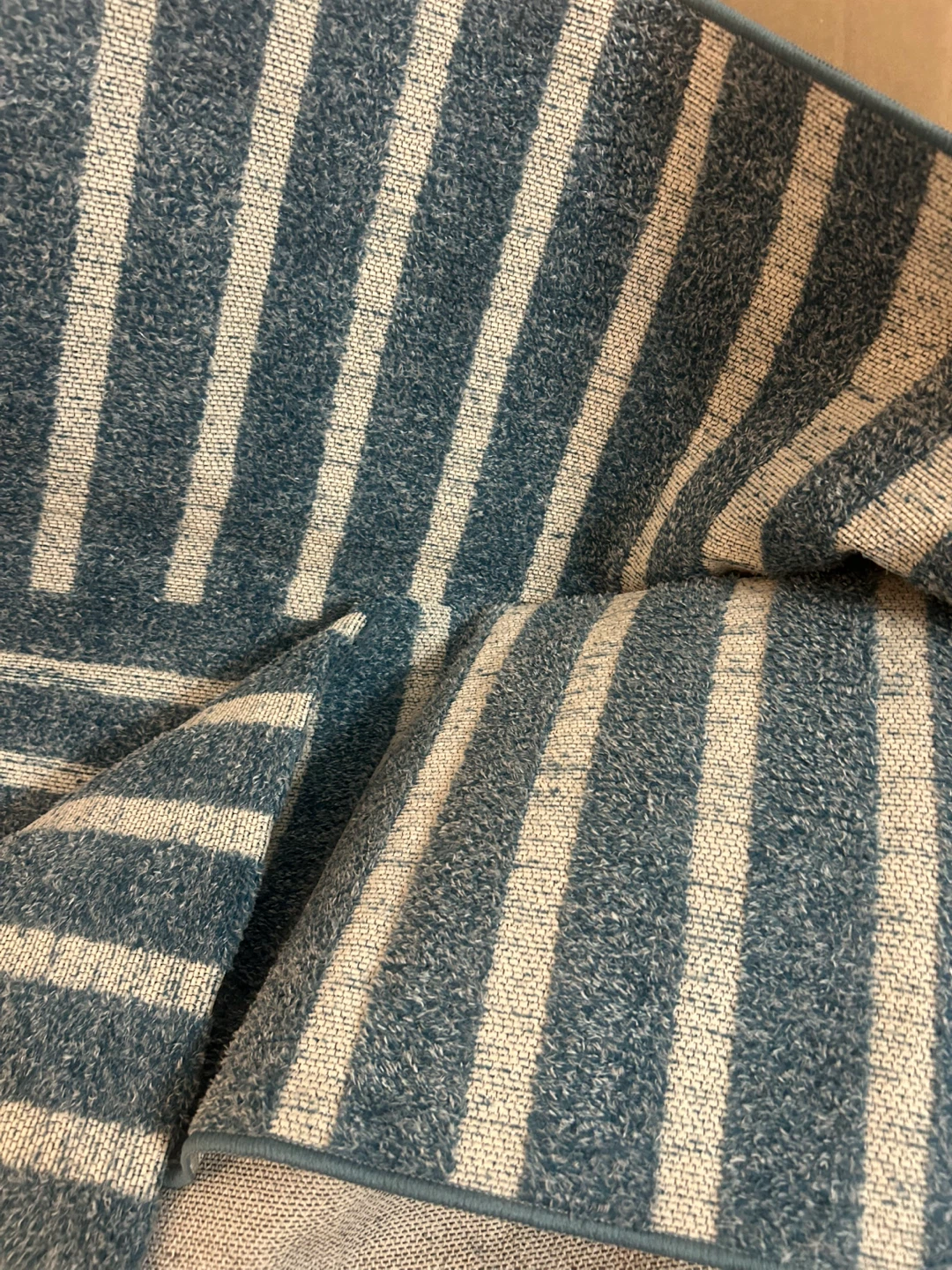 Blue and White Striped Area Rug - photo 4