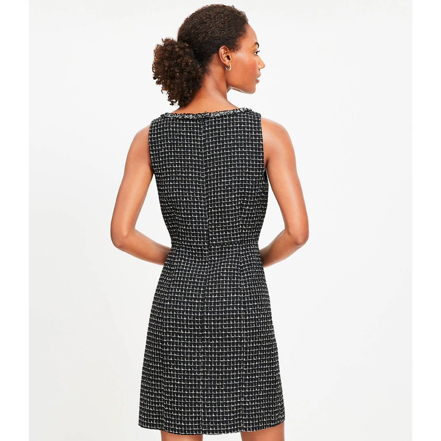 LOFT Metallic Tweed Mini Flare Dress - photo 2