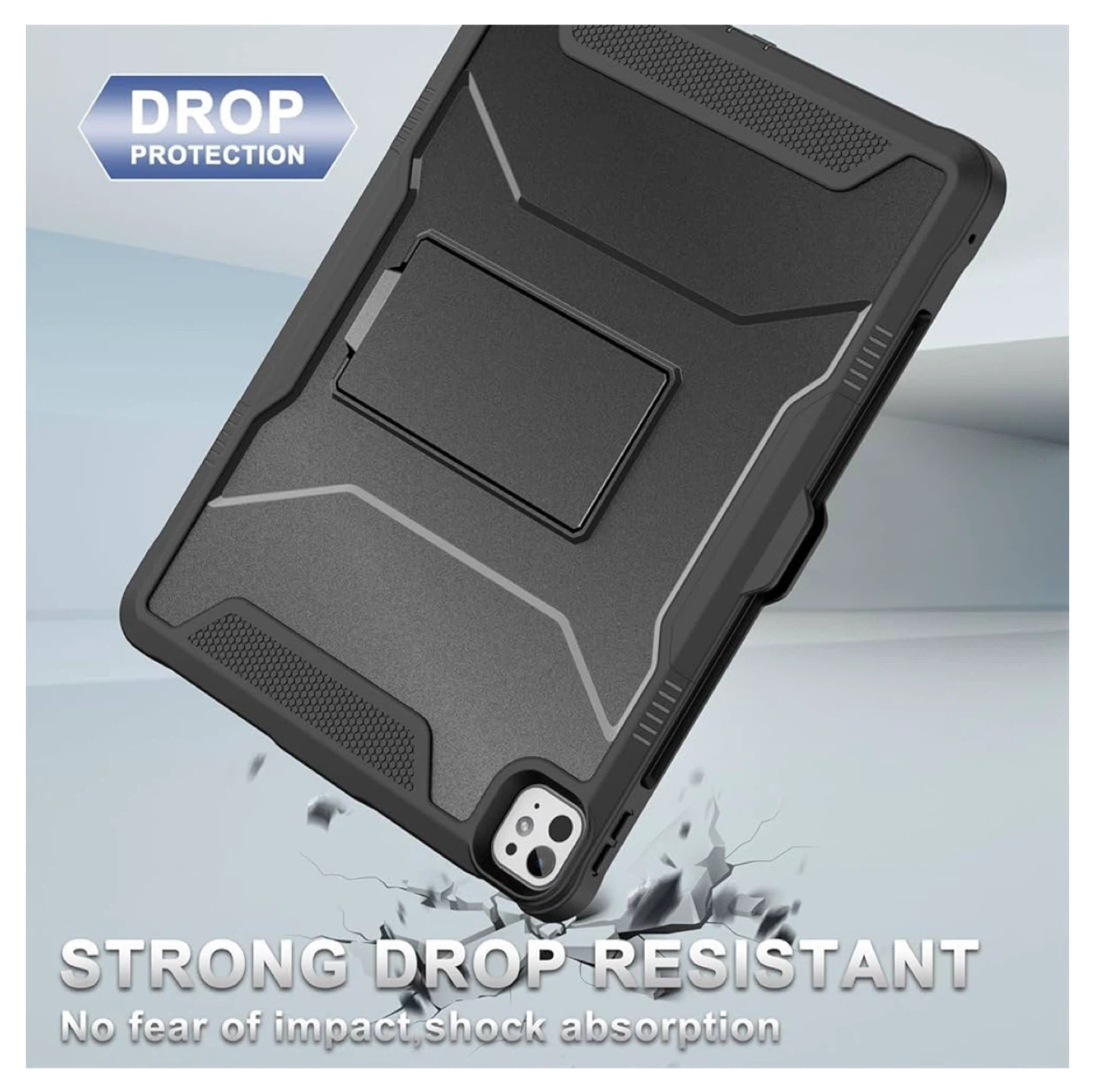 SOKE Drop Protection iPad Case with Stand - Black