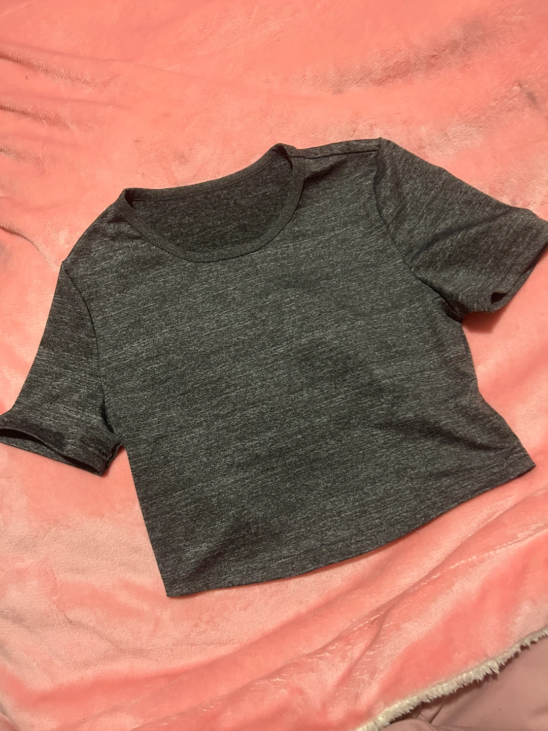 Grey Heathered Cropped T-Shirt