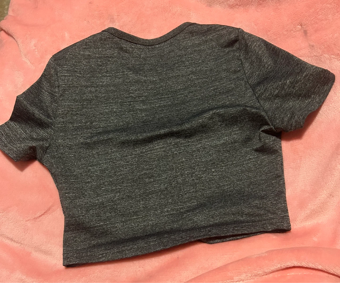 Grey Heathered Cropped T-Shirt - photo 2
