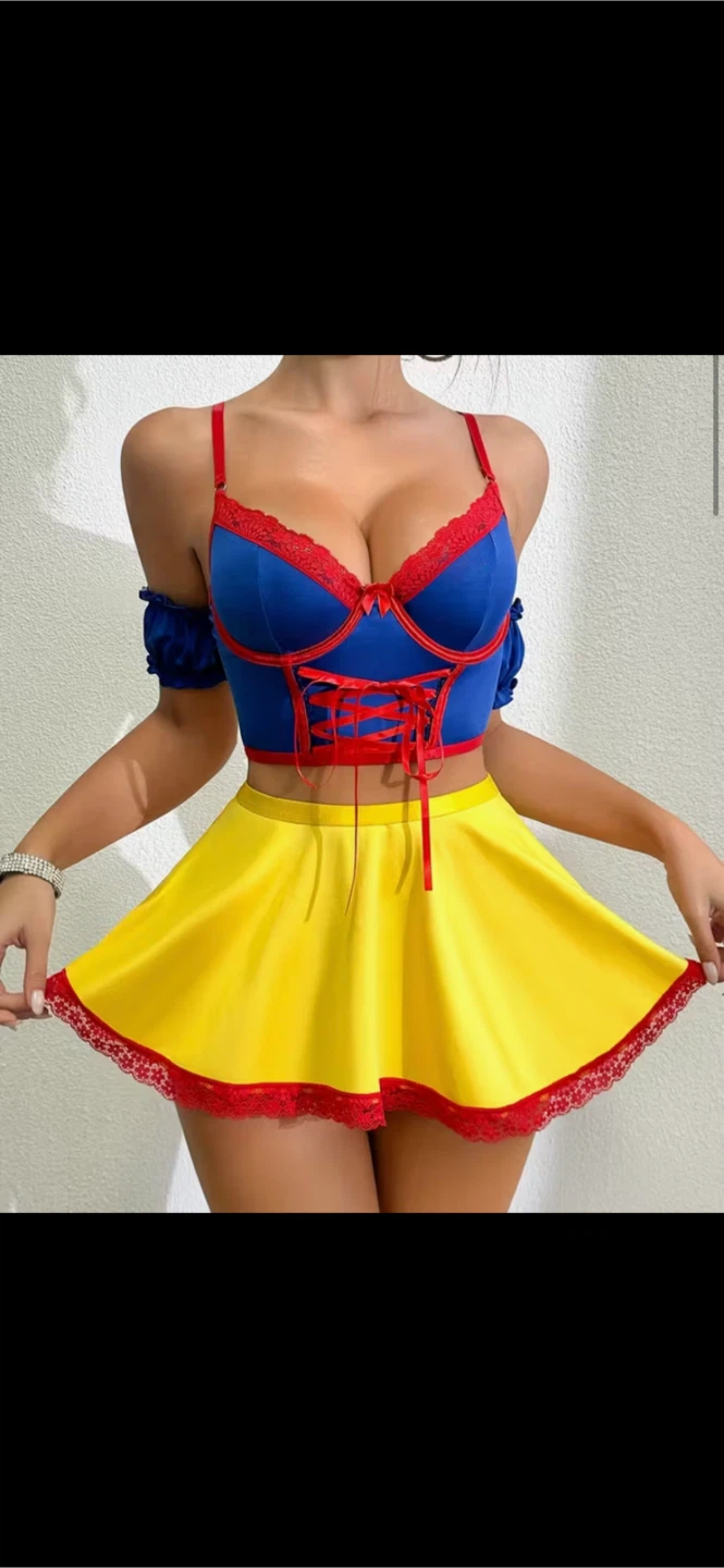 Snow White inspired corset and skirt costume set